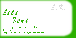 lili keri business card